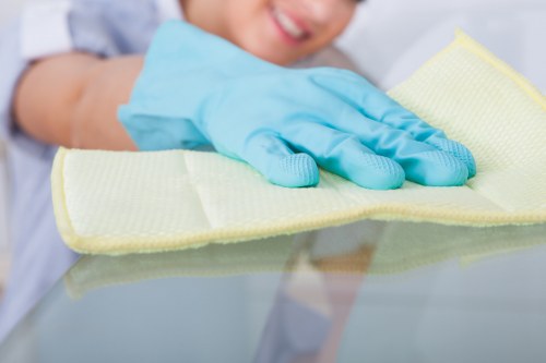 Local office cleaners working in a W12 workplace reception area