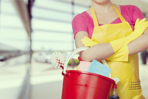 Local cleaner in W12 preparing a property for regular weekly cleaning