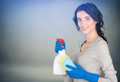 Deep cleaning bathroom fixtures during a W12 move-out service